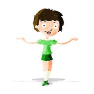 cartoon woman spreading arms N3