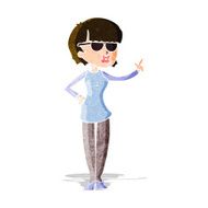 cartoon woman wearing spectacles N16
