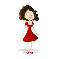 cartoon happy woman in dress N7