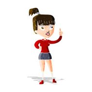 cartoon attractive girl with idea N3