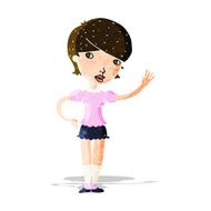 Cartoon Girl Waving N11
