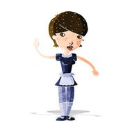 cartoon waitress taking order N6