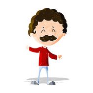 cartoon happy man with mustache N3