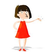 cartoon woman showing off engagement ring N3