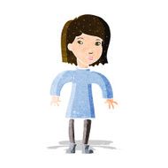 cartoon cautious woman N3