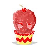 spooky skull cupcake cartoon N3