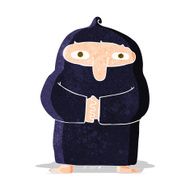 cartoon monk in robe N3