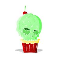 cartoon spooky skull cupcake N3