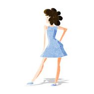 cartoon woman posing in dress N9