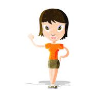 Cartoon Woman Waving N92