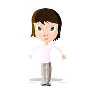 cartoon woman shrugging shoulders N138
