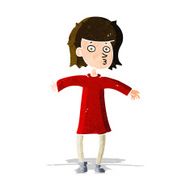 cartoon nervous woman N14