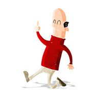 cartoon bald man with idea N8