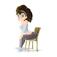 cartoon woman posing on chair N9