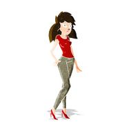 cartoon pretty woman N77