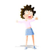 cartoon frightened woman N10