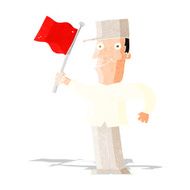 cartoon man waving flag N7