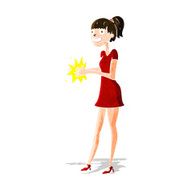 Cartoon Woman Clapping Hands N4