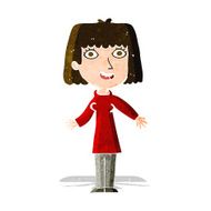 cartoon happy woman N80
