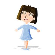 cartoon happy woman in dress N8