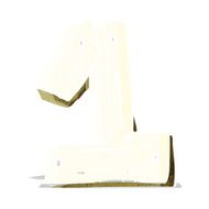 cartoon wooden number one N2