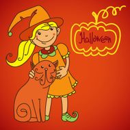 Cute witch Banner for your design