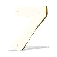 cartoon wooden number N17