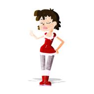 cartoon woman making dismissive gesture N6