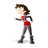 cartoon angry biker girl N3