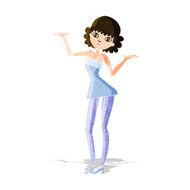 cartoon woman in cocktail dress N5