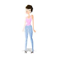 cartoon pretty woman N83
