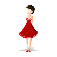 cartoon pretty woman in dress N13
