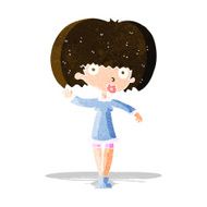 cartoon waving girl N4
