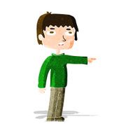 Cartoon Boy Pointing N11