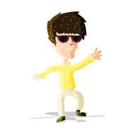 cartoon waving cool guy N2