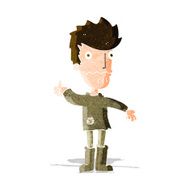 cartoon worried man giving thumbs up symbol N2