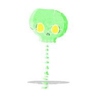cartoon spooky skull and spine N3