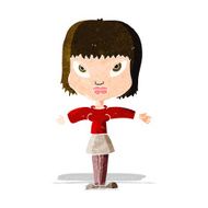 cartoon woman with outstretched arms N3