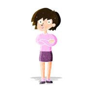 cartoon woman wit crossed arms N3