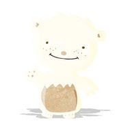 cartoon waving polar bear cub N9