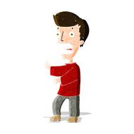 cartoon terrified man N106