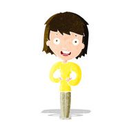 cartoon happy woman N81