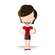 cartoon woman with hands on hips N63