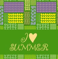 Summer card Seamless pattern Hand drawn doodles N2