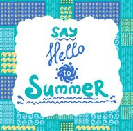 Summer card Seamless pattern Hand drawn doodles N7