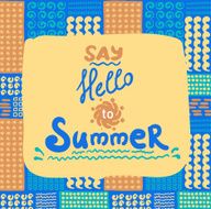 Summer card Seamless pattern Hand drawn doodles N8