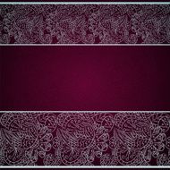 Card with silver floral ornament on red background