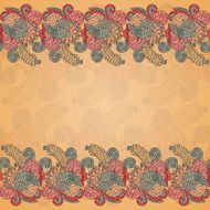 Card with seamless flower ornament
