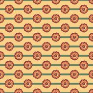 Floral pattern with flower on striped background