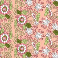 Pattern with ornamental lace flowers and leaves N3